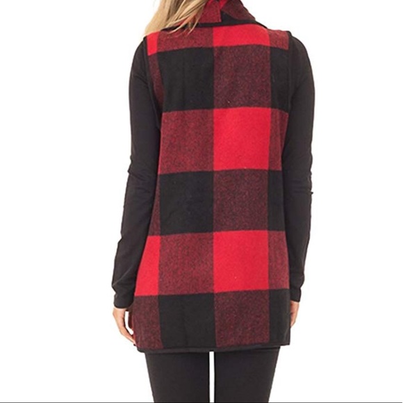 ‼️SOLD‼️Sleeveless Plaid Cardigan - Picture 4 of 6